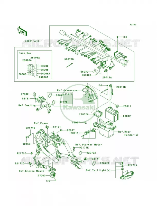 Chassis Electrical Equipment Kawasaki MOTOS 650 2007 Versys   KLE650A7F