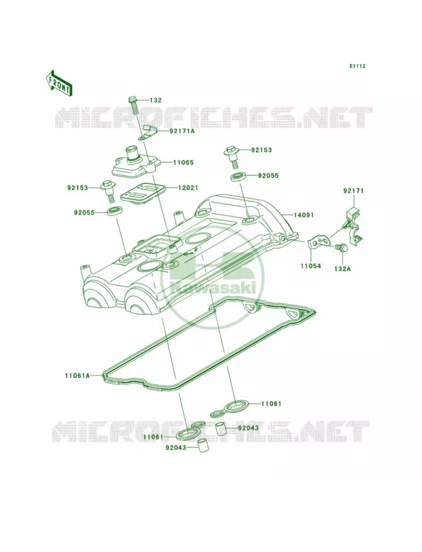 Cylinder Head Cover Kawasaki MOTOS 650 2007 Versys   KLE650A7F
