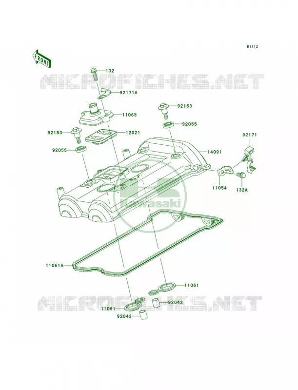 Cylinder Head Cover Kawasaki MOTOS 650 2007 Versys   KLE650A7F