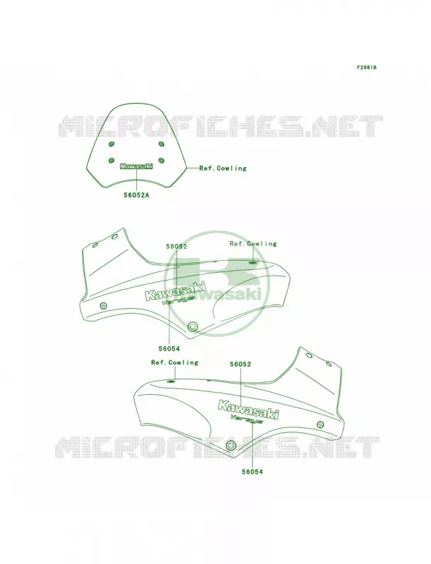 DecalsGreenA8FOrangeGrayA9F Kawasaki MOTOS 650 2007 Versys   KLE650A7F