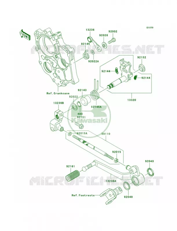 Gear Change Mechanism Kawasaki MOTOS 650 2007 Versys   KLE650A7F