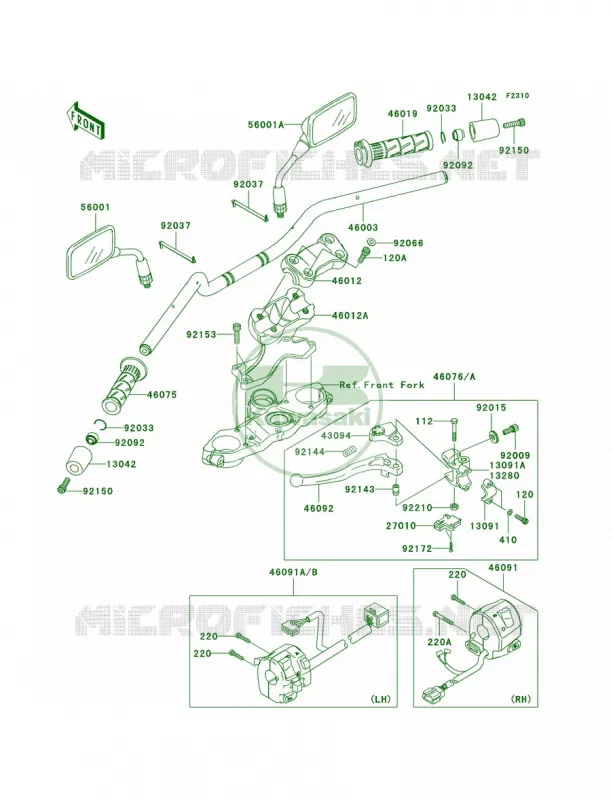 HandlebarA7FA8F Kawasaki MOTOS 650 2007 Versys   KLE650A7F