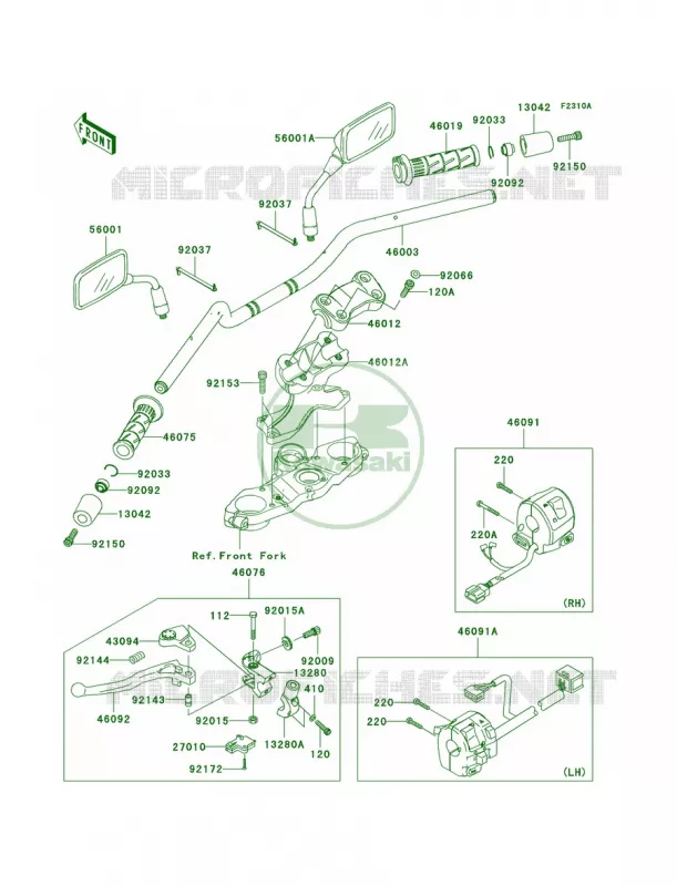 HandlebarA9F Kawasaki MOTOS 650 2007 Versys   KLE650A7F