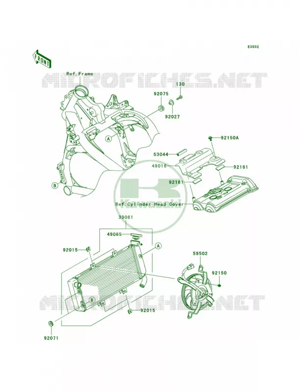 RadiatorA7FA8F Kawasaki MOTOS 650 2007 Versys   KLE650A7F