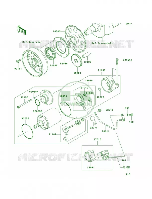 Starter Motor Kawasaki MOTOS 1000 2007 Z1000  ZR1000B7F