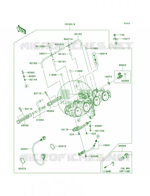 Throttle Kawasaki MOTOS 1000 2007 Z1000  ZR1000B7F