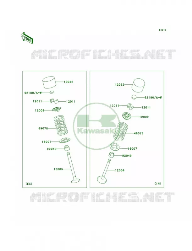 Valves Kawasaki MOTOS 1000 2007 Z1000  ZR1000B7F