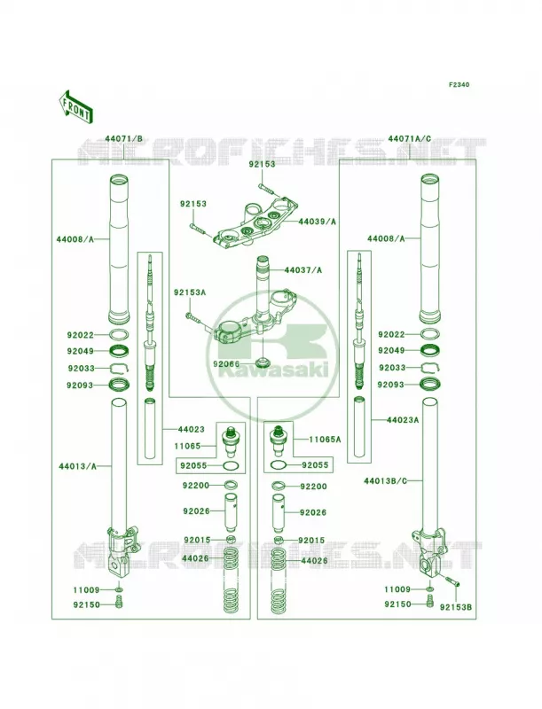 Front Fork Kawasaki MOTOS 750 2007 Z750   ZR750L7F
