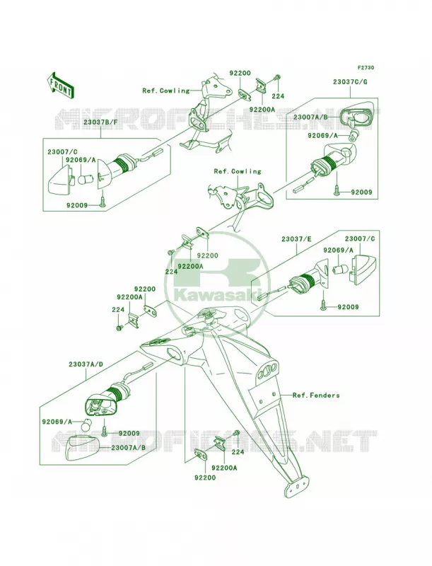 Turn Signals Kawasaki MOTOS 750 2007 Z750   ZR750L7F