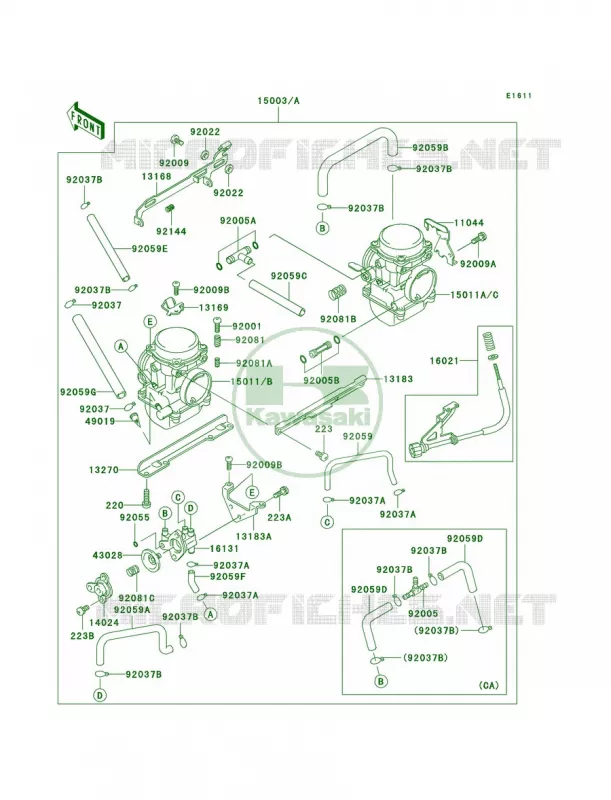 Carburetor Kawasaki MOTOS 250 2006 Ninja 250R  EX250F6F
