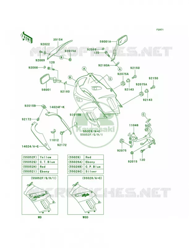 Cowling Kawasaki MOTOS 250 2006 Ninja 250R  EX250F6F