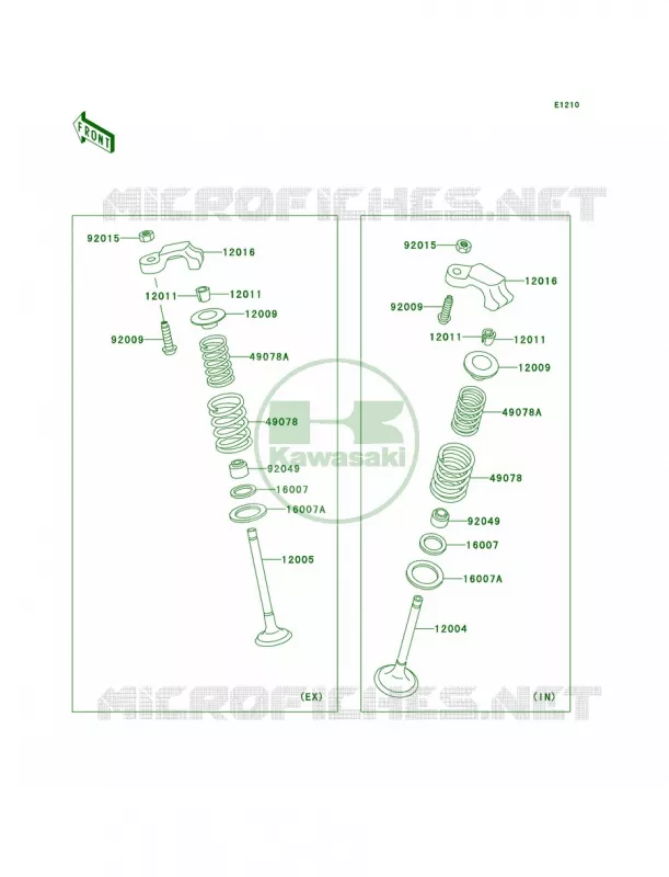 Valves Kawasaki MOTOS 250 2006 Ninja 250R  EX250F6F