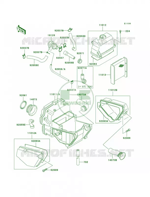 Air Cleaner Kawasaki MOTOS 500 2006 Ninja 500R  EX500D6F