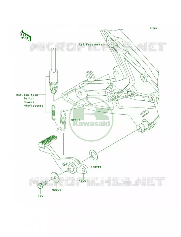 Brake PedalTorque Link Kawasaki MOTOS 650 2006 Ninja 650R  EX650A6F