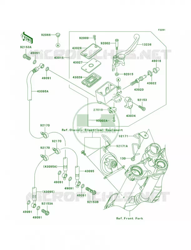 Front Master Cylinder Kawasaki MOTOS 650 2006 Ninja 650R  EX650A6F