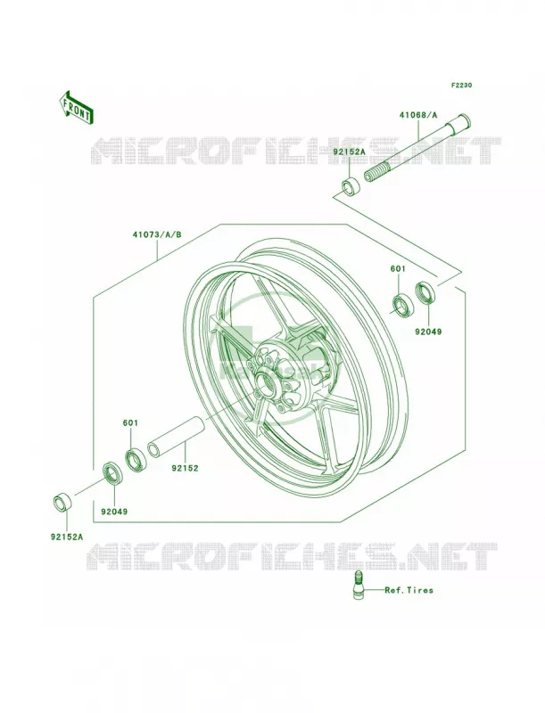 Front Wheel Kawasaki MOTOS 650 2006 Ninja 650R  EX650A6F