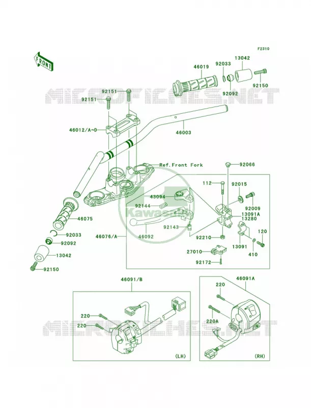 Handlebar Kawasaki MOTOS 650 2006 Ninja 650R  EX650A6F