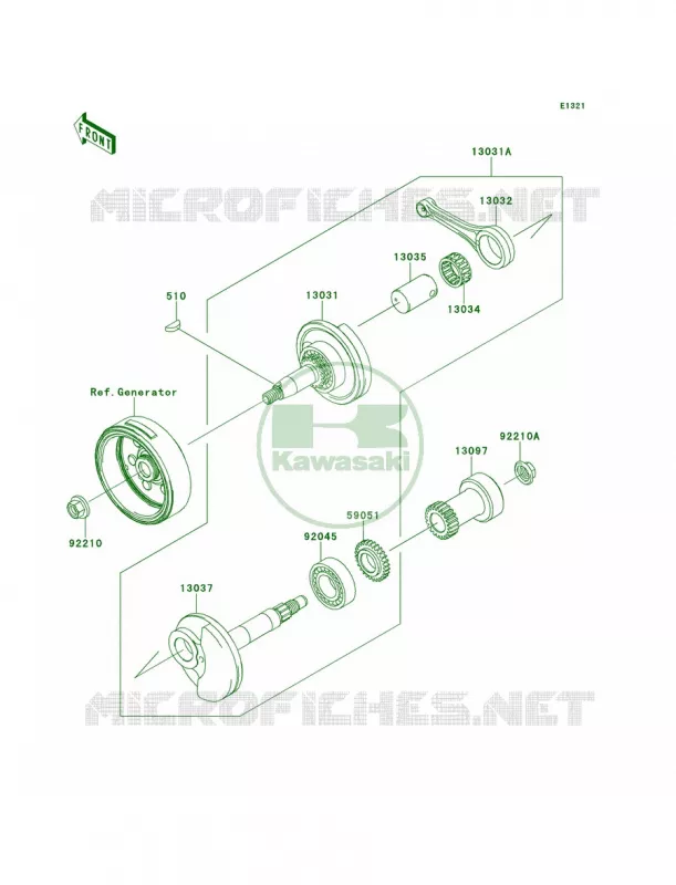 Crankshaft Kawasaki MOTOS 110 2013 KLX110L  KLX110DDF