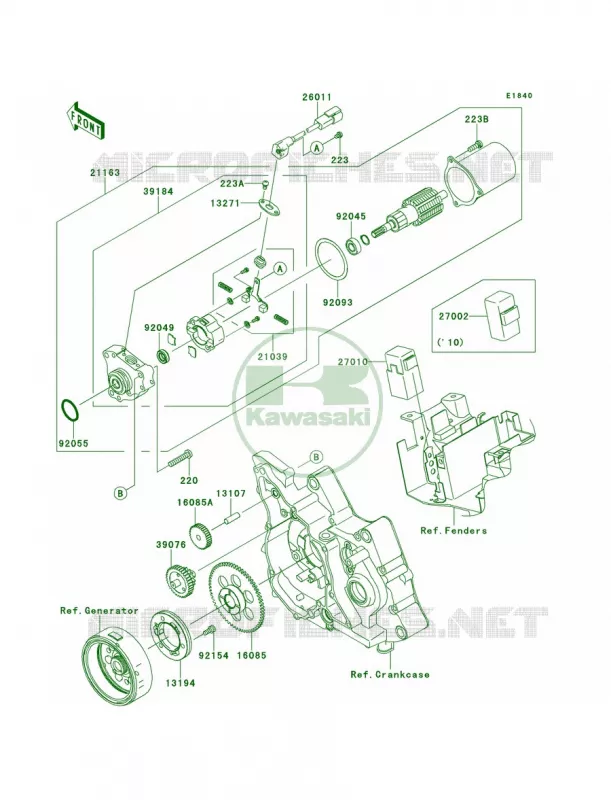 Starter Motor Kawasaki MOTOS 110 2013 KLX110L  KLX110DDF