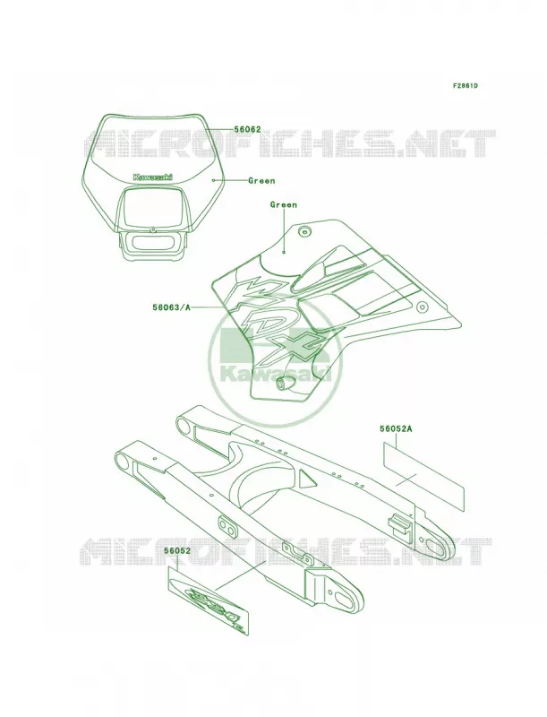 DecalsKDX220-A8 Kawasaki MOTOS 220 1998 KDX220R  KDX220-A5