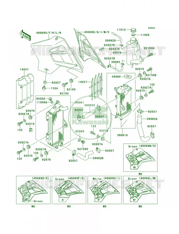 Radiator Kawasaki MOTOS 220 1998 KDX220R  KDX220-A5