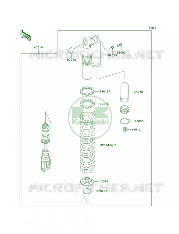 Shock Absorbers Kawasaki MOTOS 220 1998 KDX220R  KDX220-A5