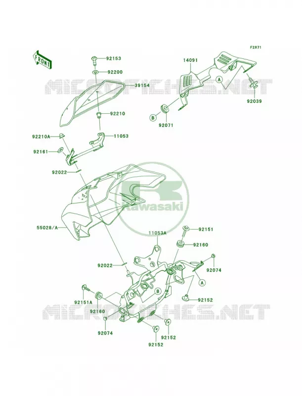 Cowling Kawasaki MOTOS 1000 2006 Z1000  ZR1000A6F