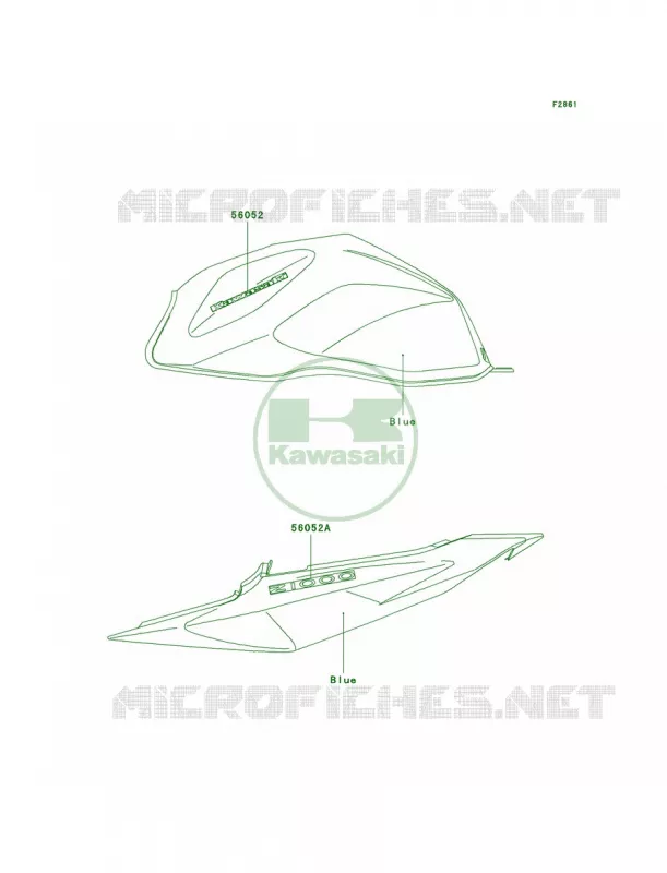 DecalsBlue Kawasaki MOTOS 1000 2006 Z1000  ZR1000A6F