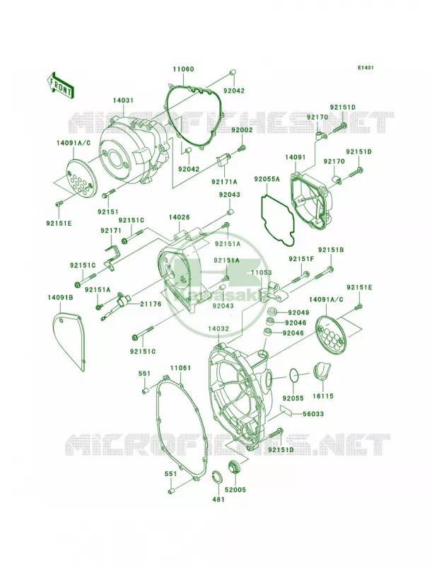 Engine Covers Kawasaki MOTOS 1000 2006 Z1000  ZR1000A6F