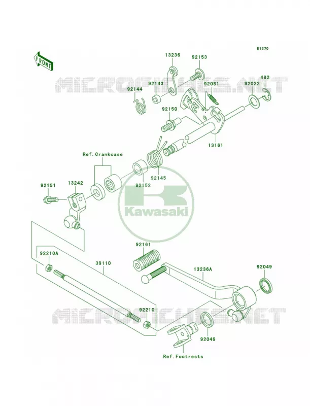 Gear Change Mechanism Kawasaki MOTOS 1000 2006 Z1000  ZR1000A6F