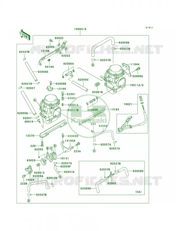 Carburetor Kawasaki MOTOS 250 2005 Ninja 250R  EX250-F19