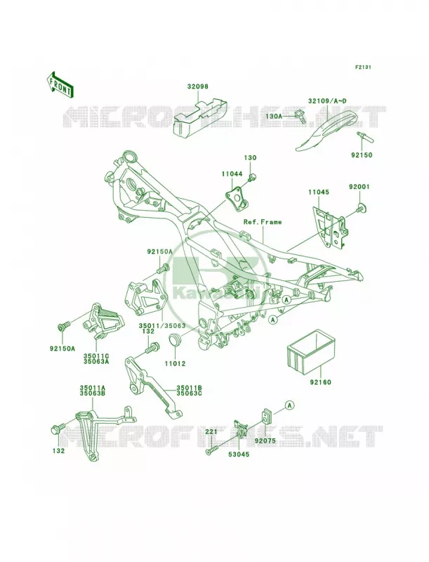 Frame Fittings Kawasaki MOTOS 250 2005 Ninja 250R  EX250-F19