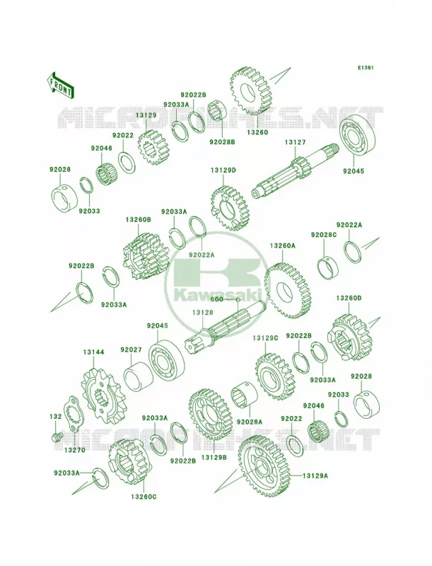 Transmission Kawasaki MOTOS 250 2005 Ninja 250R  EX250-F19