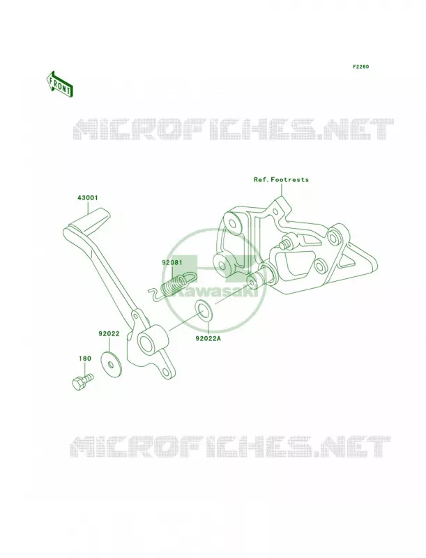 Brake PedalTorque Link Kawasaki MOTOS 500 2005 Ninja 500R  EX500-D12