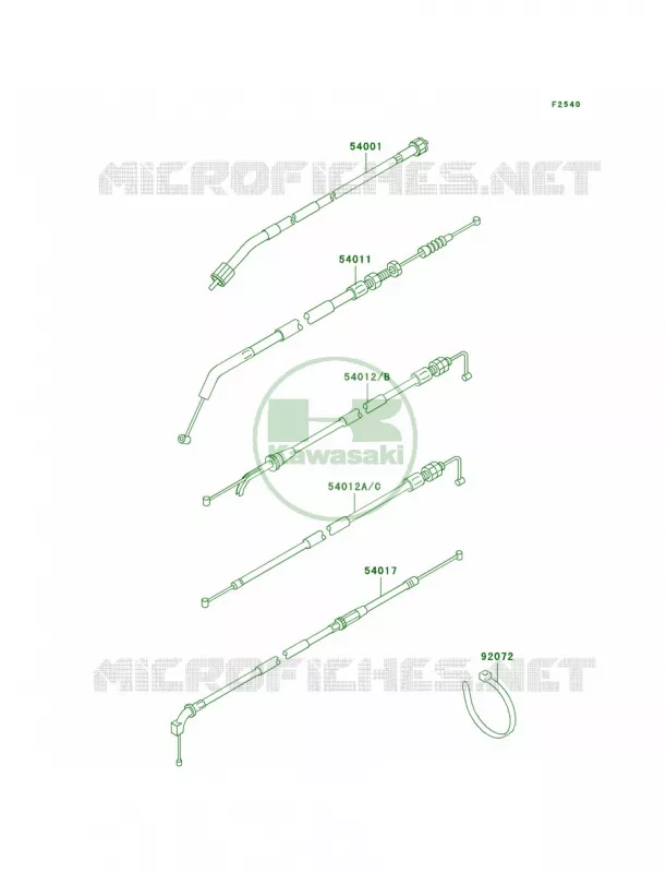Cables Kawasaki MOTOS 500 2005 Ninja 500R  EX500-D12
