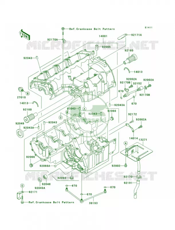 Crankcase Kawasaki MOTOS 1000 2005 Z1000  ZR1000-A3