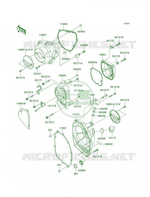 Engine Covers Kawasaki MOTOS 1000 2005 Z1000  ZR1000-A3