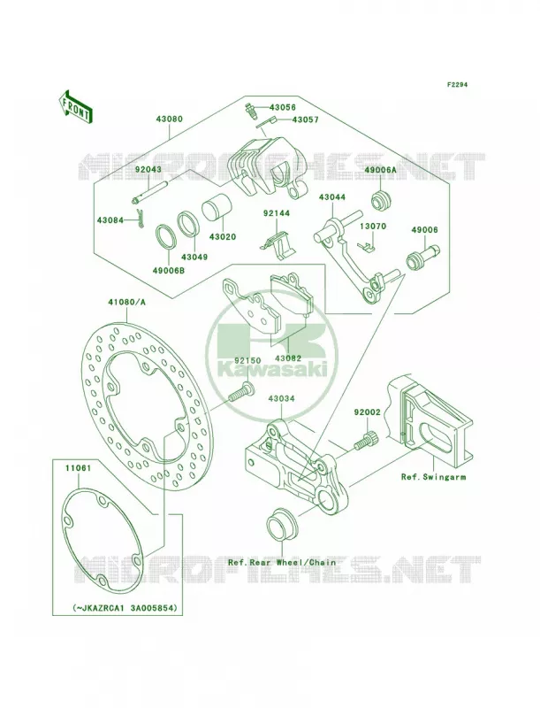 Rear Brake Kawasaki MOTOS 1000 2005 Z1000  ZR1000-A3