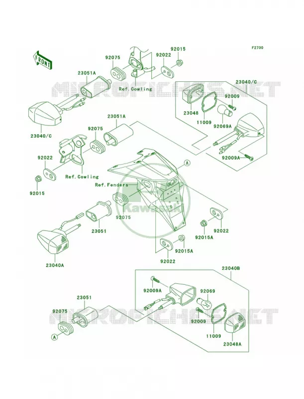 Turn Signals Kawasaki MOTOS 1000 2005 Z1000  ZR1000-A3