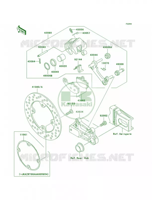 Rear Brake Kawasaki MOTOS 1000 2005 Z1000   ZR1000-A3H