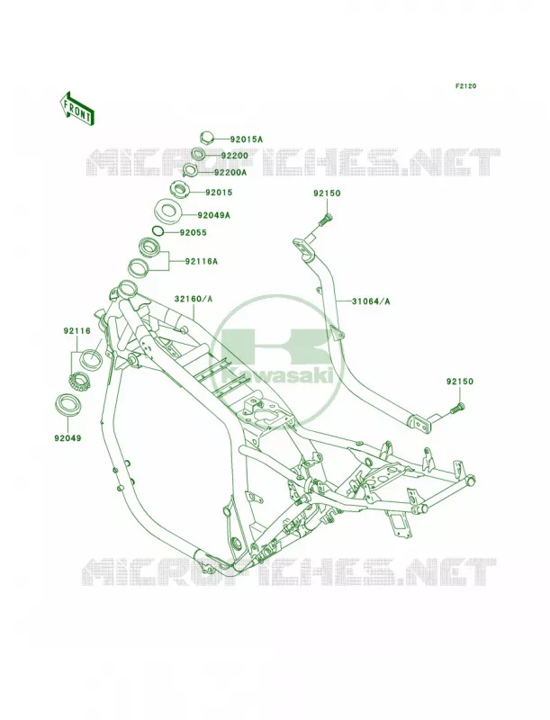 Frame Kawasaki MOTOS 1200 2005 ZRX1200R  ZR1200-A5