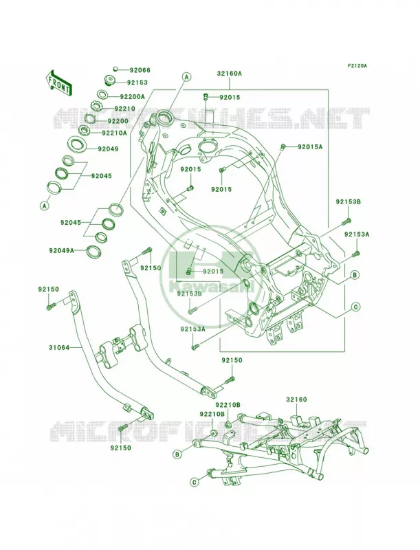 FrameC3C4 Kawasaki MOTOS 1200 2005 ZZR1200  ZX1200-C4