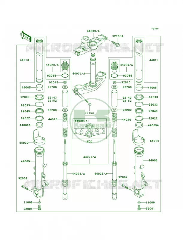 Front Fork Kawasaki MOTOS 1200 2005 ZZR1200  ZX1200-C4