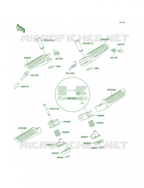 Footrests Kawasaki MOTOS 250 2004 Ninja 250R  EX250-F18