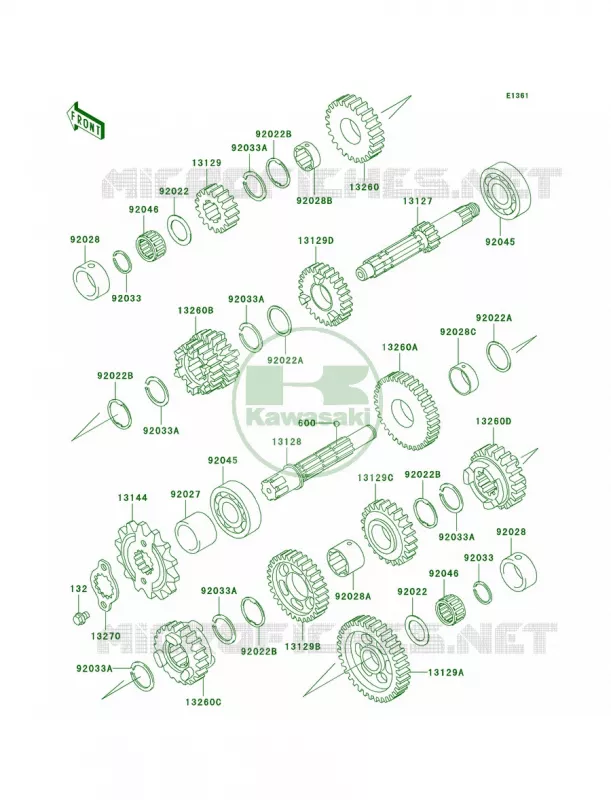 Transmission Kawasaki MOTOS 250 2004 Ninja 250R  EX250-F18