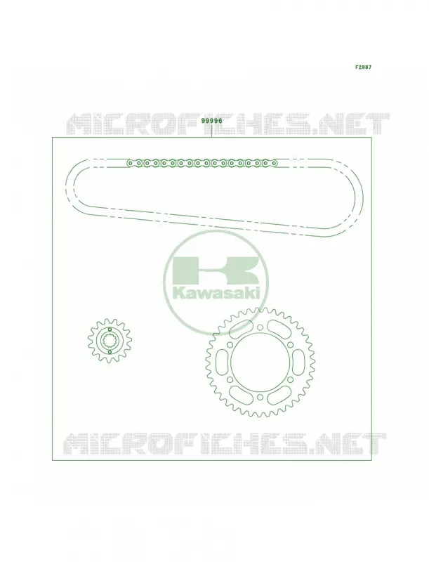 Chain Kit Kawasaki MOTOS 500 2004 Ninja 500R  EX500-D11