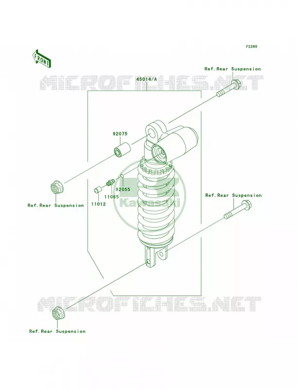 Shock Absorbers Kawasaki MOTOS 1000 2004 Z1000  ZR1000-A2