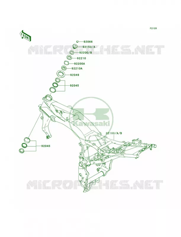 Frame Kawasaki MOTOS 1000 2004 Z1000   ZR1000-A2H