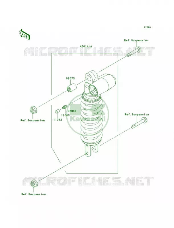 Shock Absorbers Kawasaki MOTOS 1000 2004 Z1000   ZR1000-A2H