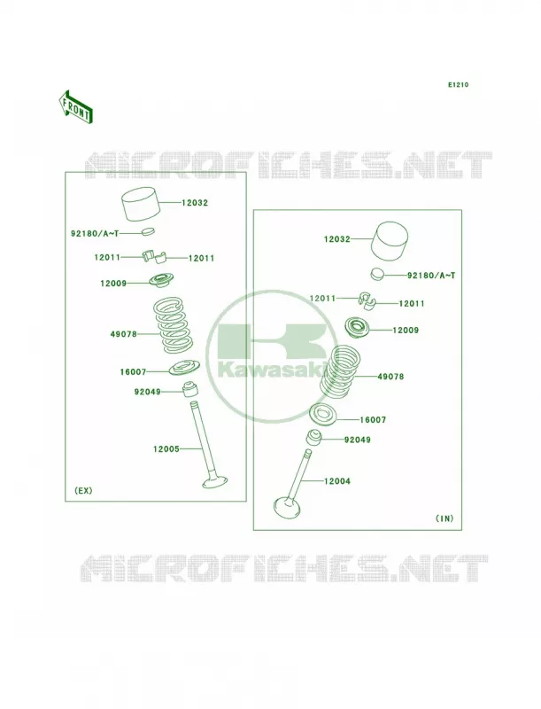 Valves Kawasaki MOTOS 1000 2004 Z1000   ZR1000-A2H